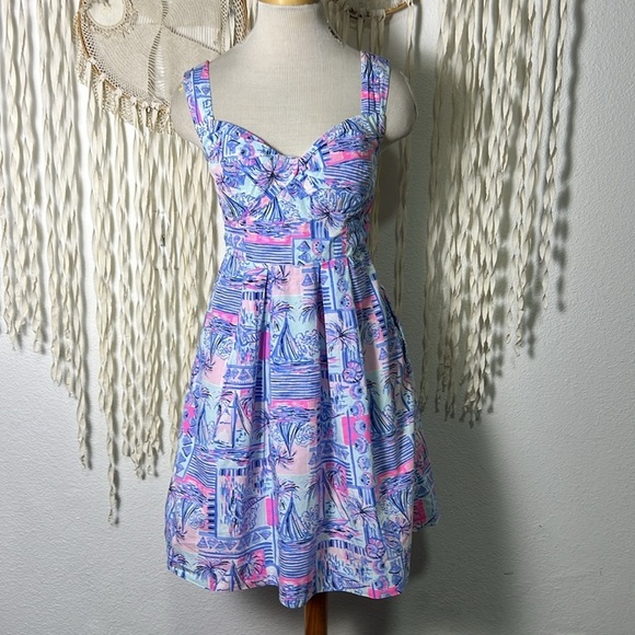 Lilly Pulitzer Cyndi Dress in Whisper Blue Yeah Bouy Size 2 - Picture 1 of 15